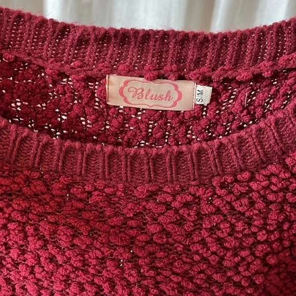 BLUSH Cotton Boucle Knit Sweater, Size S/M - Picture 7 of 10